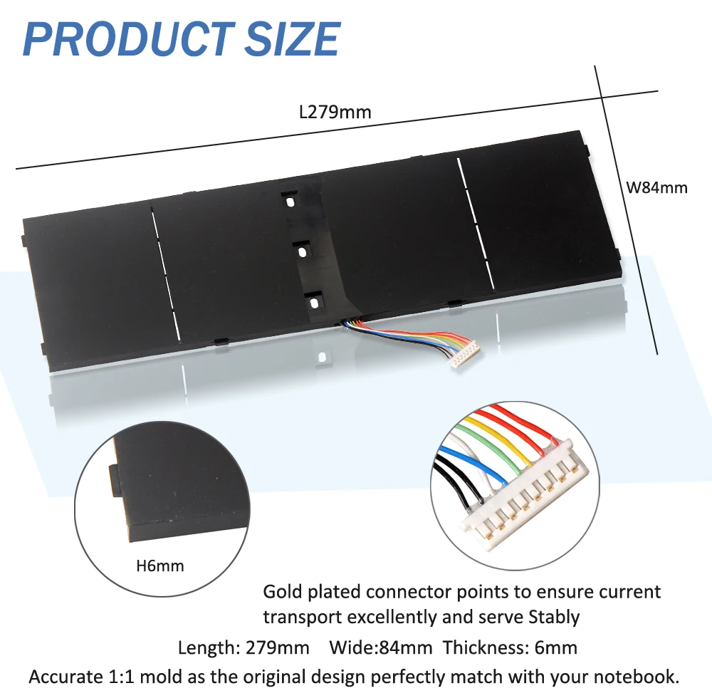 Etesbay Ap13b3k Ap13b8k Bateria do Portátil para Acer Aspire V5573g V5472g V5-473g V5-552g 53whm5-583p V5-572p V7-582pg 4icp6 60 80 - Imagem 2