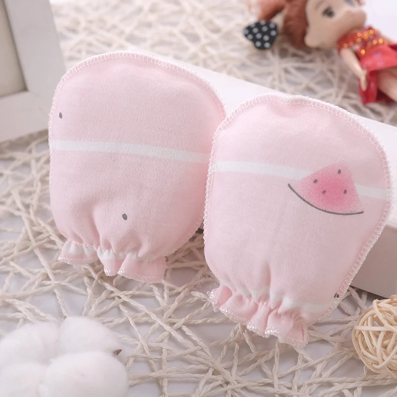 5 Pairs Anti-Scratch Gloves For Babies Cotton Cute Newborn Mittens 0-3 Months Baby Boy Girl Accessories 3