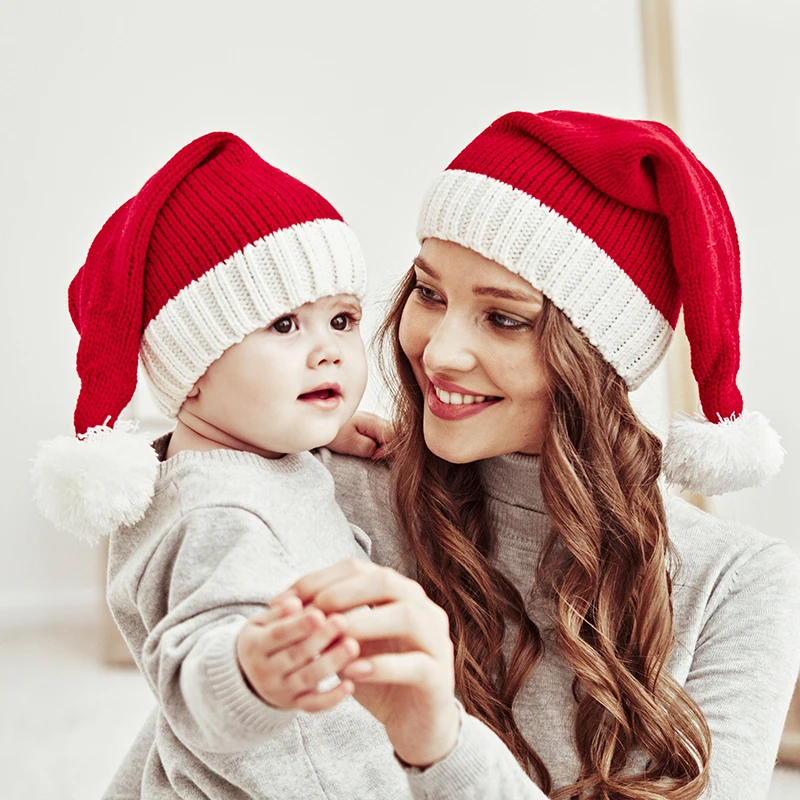 Christmas Hat Winter Warm New Knitted Cute Adult Children New Year Party Children Gift Christmas Decoration