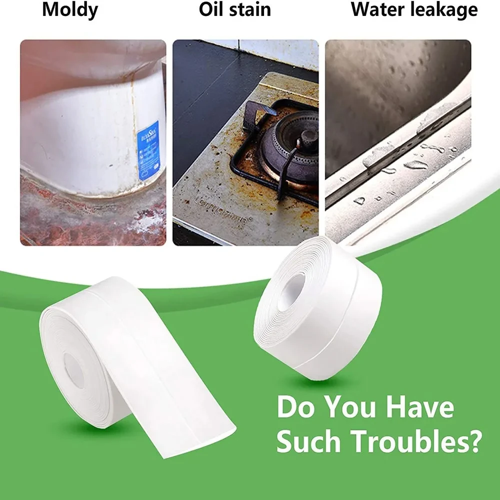 Description Picture 5 of itemShower Bath Sealing Tapes PVC Waterproof Wall Stickers Self Adhesive Waterproof Mildew Proof Tapes For Kitchen Sink Wall Corner