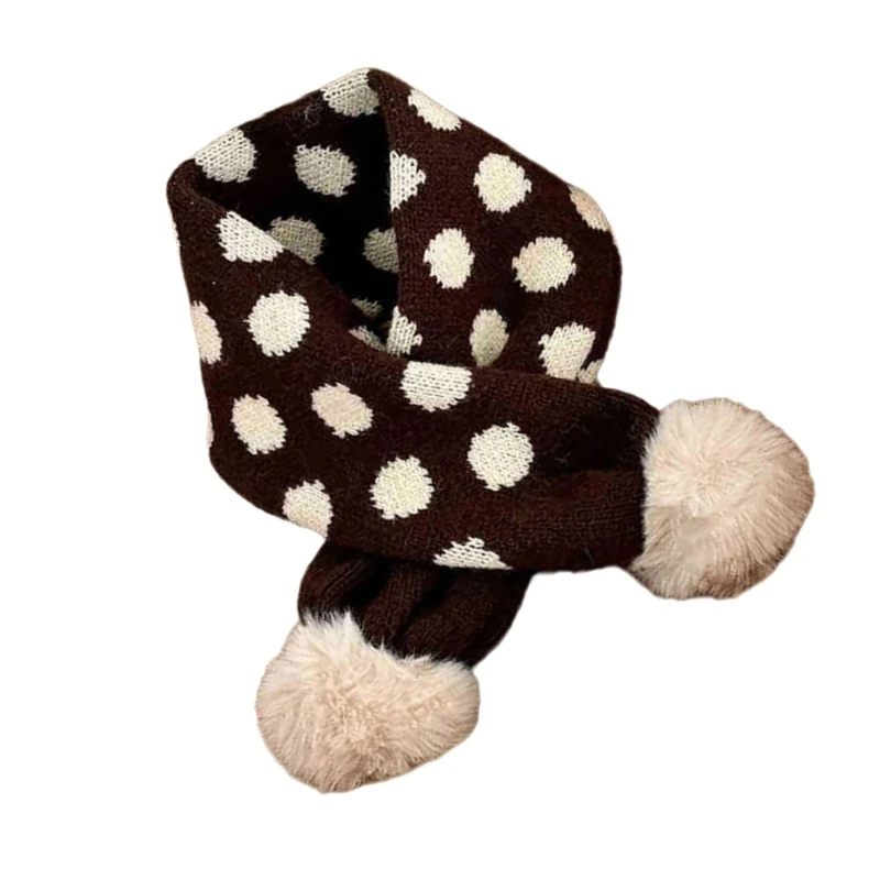 Winter Knitted Children's Scarf Baby Pom Scarf Soft Scarves Neck Collar Cartoon Bear Girl Neckerchief Warmer Stuff