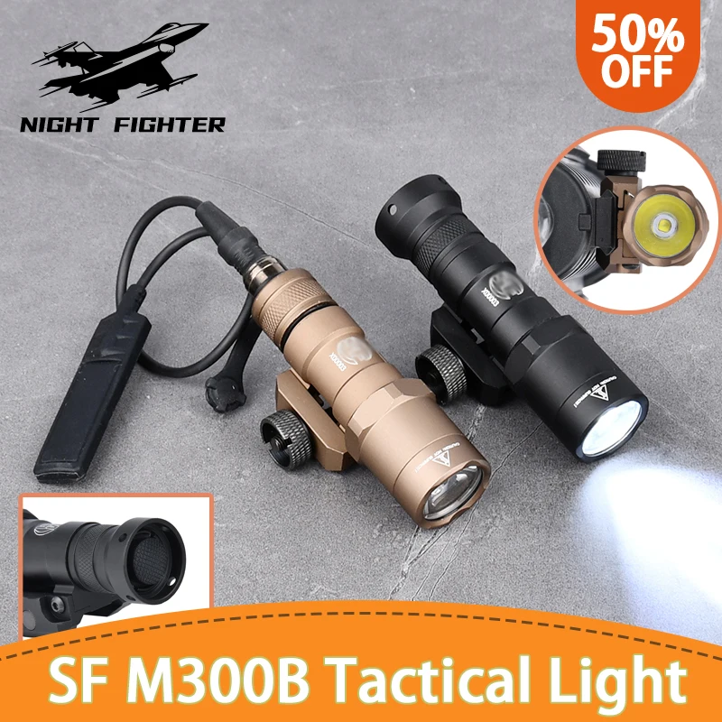 

Surefir M300B M300 Tacitcal Flashlight Mini Weapon Scout Hunting LED Light Wadsn irsoft Outdoor Hunting Weapon Light Fit 20MM