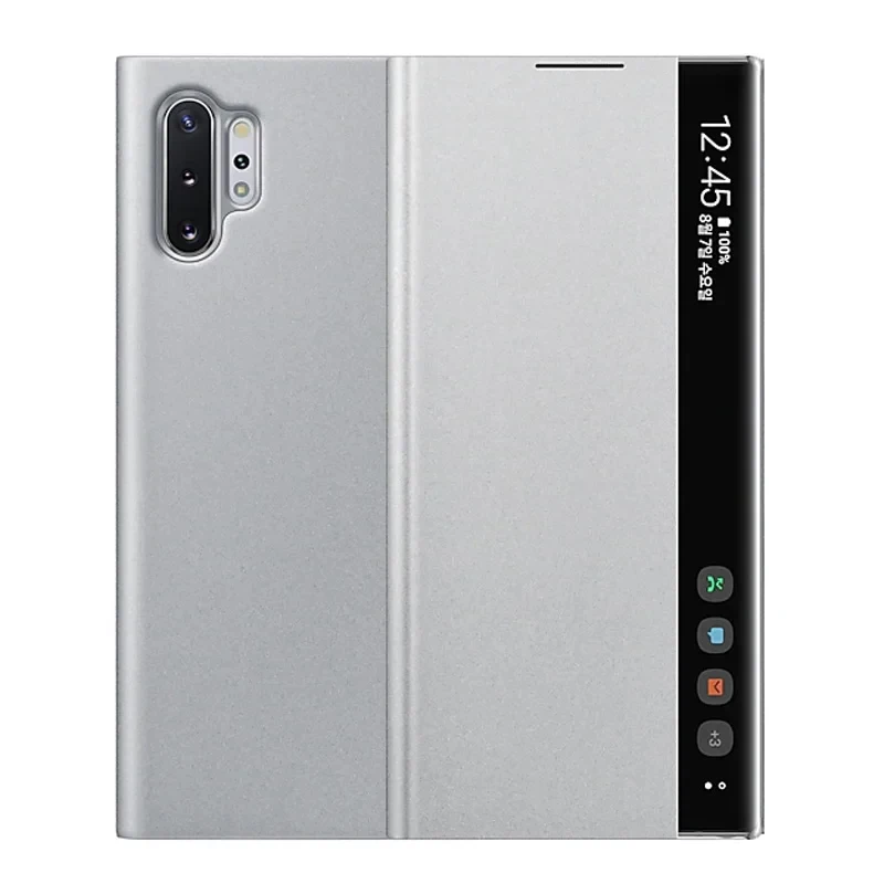 Original Samsung Smart Clear view Cover Flip Phone Case For Samsung Galaxy Note10 Note 10 5G Protective Cover Mirror Case