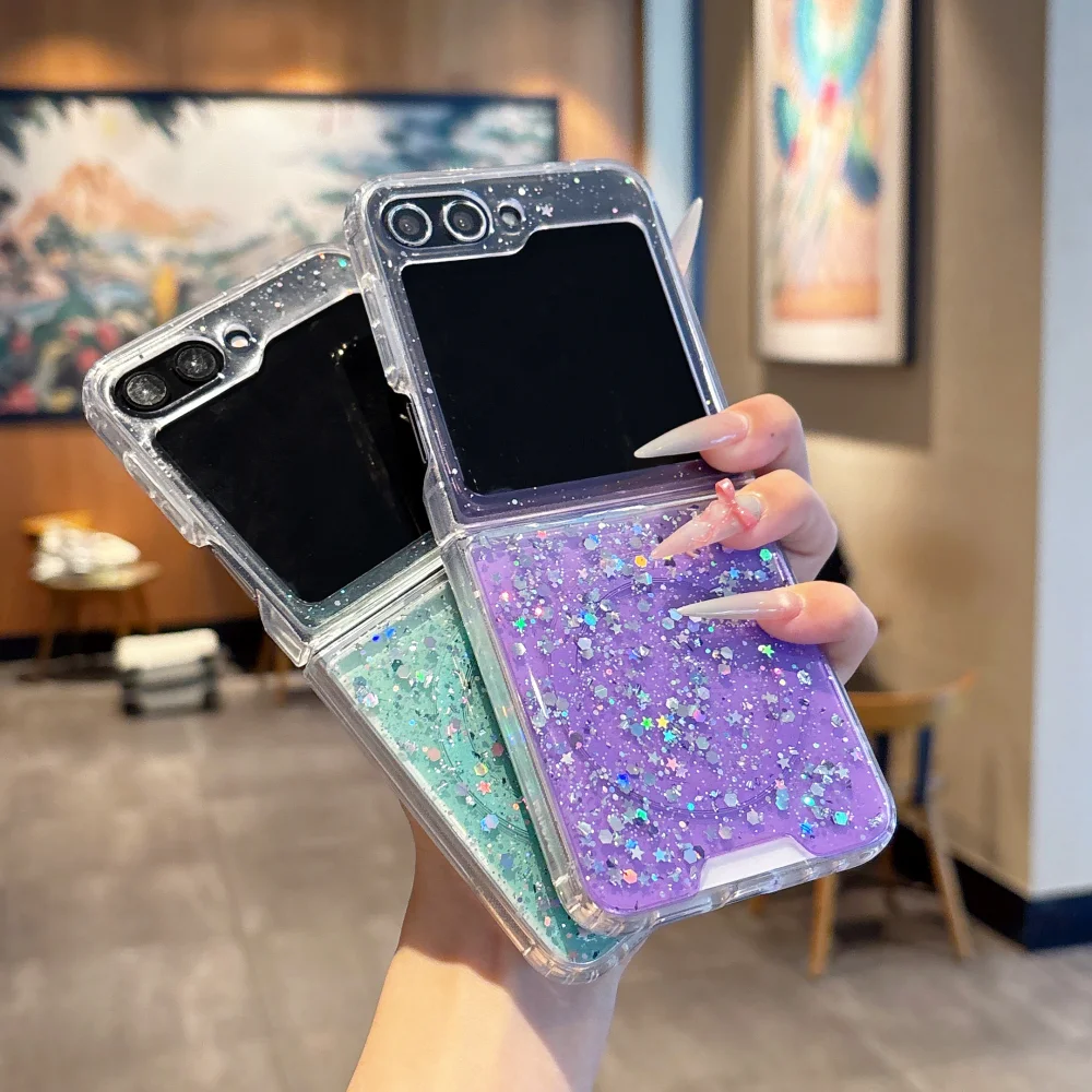 Luxury Gradient Glitter Magnetic Silicone Case with Magsafe Charging Compatibility