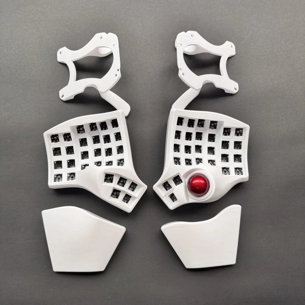 Charybdis Nano Wireless Trackball Split Keyboard with Palm Pad