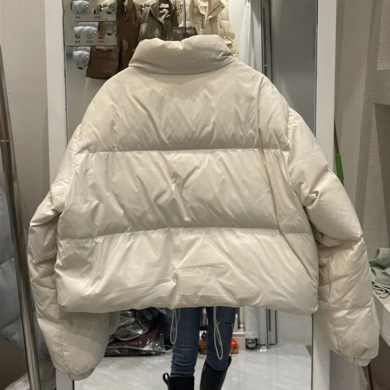2023 Loose Casual Standing Collar Parka Short Women's Fashion Thickened Jacket Women's Elegant Solid Color Winter Jacket Women