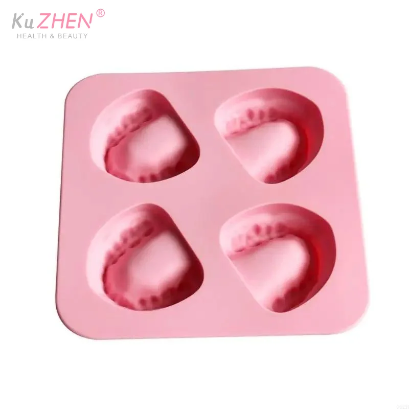 4구 얼음틀 몰드 틀니 치아 모양 몰드 실리콘 아이스 트레이 DIY 아이스크림 몰드 재미있는 장난감 선물 치과의사 노인용