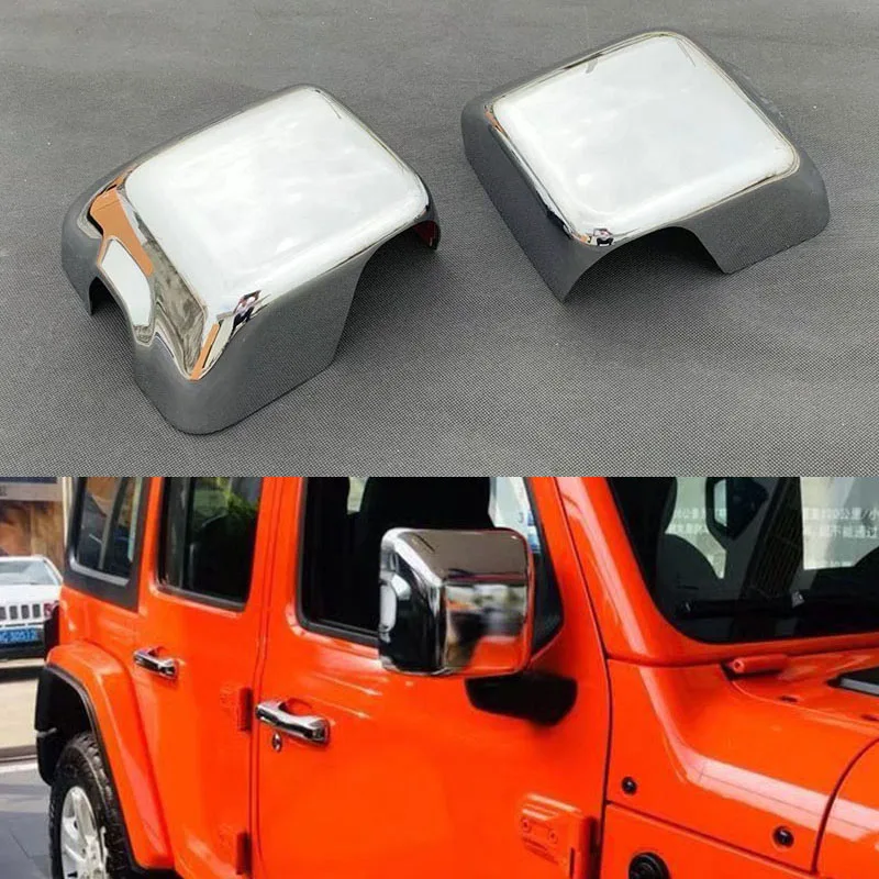 

For Jeep Wrangler JL 4 Door 2018 2019 ABS Chrome Side Door Rearview Mirror Cover Trim Car Styling Accesories