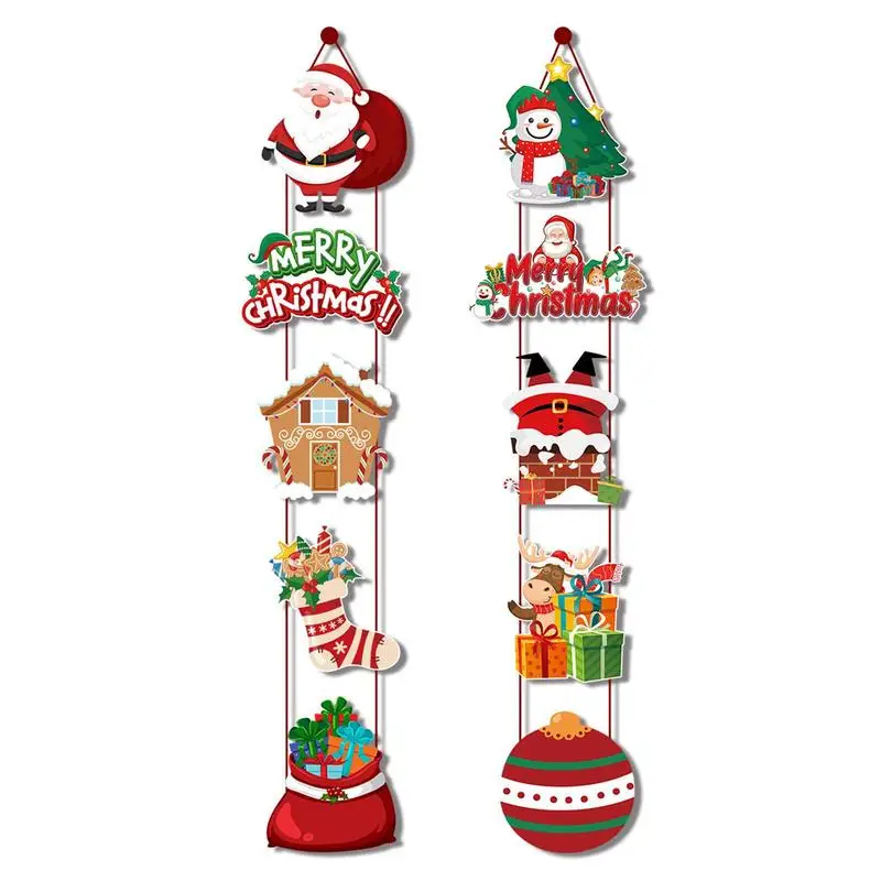 

Merry Christmas Banner Door Hanging Ornament Santa Claus Snowman Paper Couplet For Home Christmas Party Decoration Navidad 2024