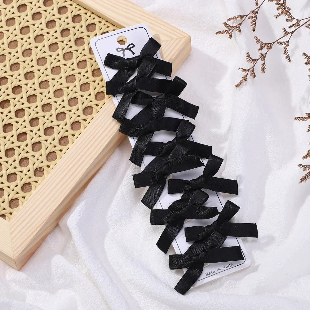 Children's Colorful Mini Hair Bow Clips - Pack of 10