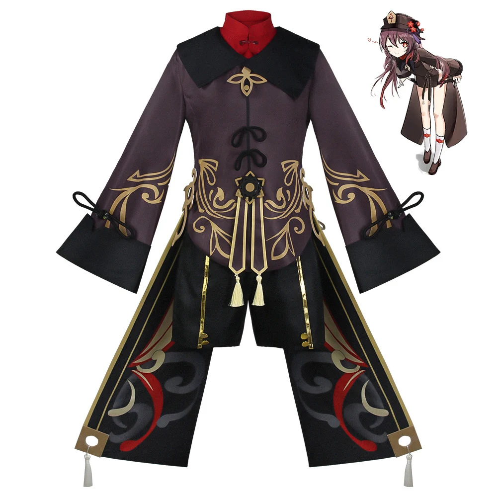 

Genshin Impact Hu Tao Cosplay Costume Anime Game HuTao Uniform Wig Chinese Style Cosplay