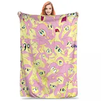 Fluttershy Mess Blanket Flannel Portable Sofa Throw Blankets For Home Bedroom Office Throws Bedspread Quilt 1