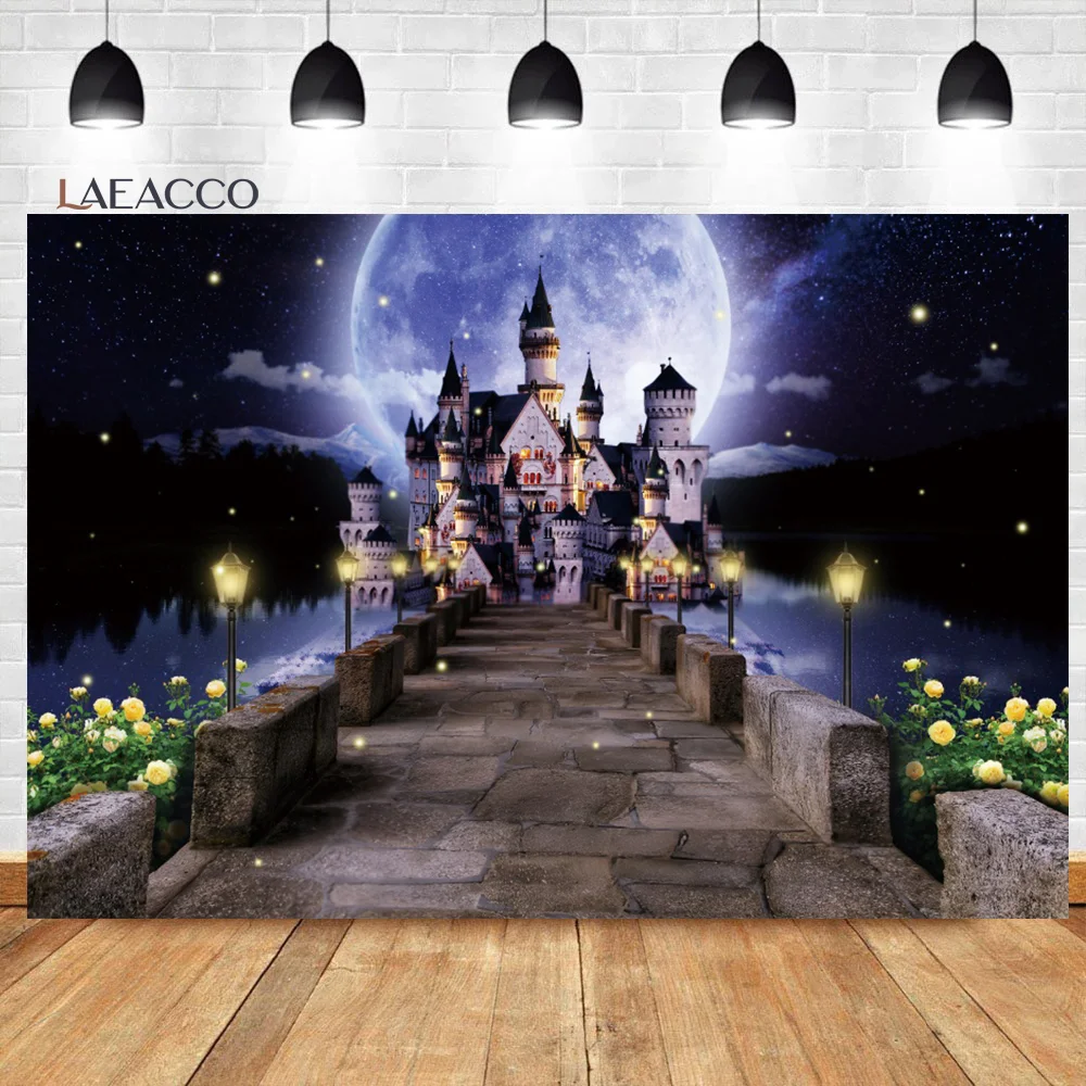 

Laeacco Fairy Tale Wonderland Fantasy Palace Princess Castle Photography Background Wedding Birthday Party Portrait Backdrop