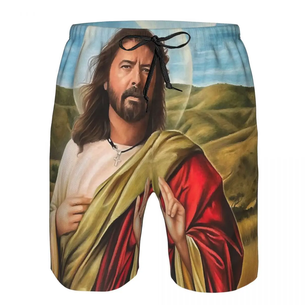 

Трендовые мужские пляжные шорты Is God Dave для фитнеса, Быстросохнущий купальник, забавные уличные Веселые 3d-шорты