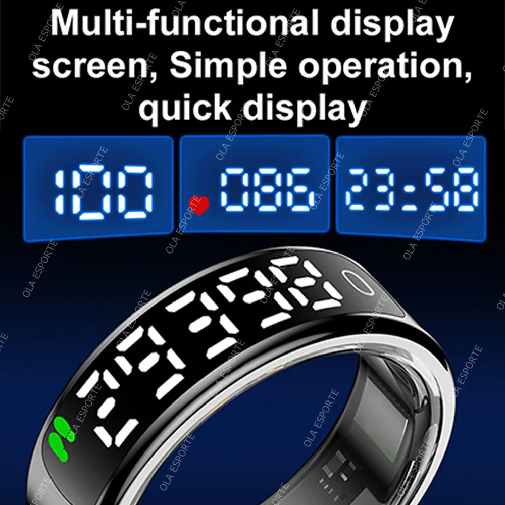 2026 Smart Ring Display Screen and Touch, Wireless Charging,Smart Control,Health Manager,5ATM Waterproof For Men Women New Rings 2