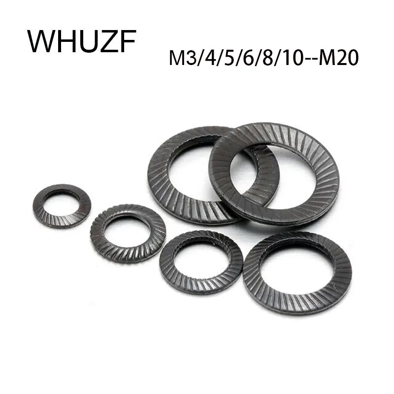 

WHUZF Бесплатная доставка, блокировочные шайбы 20/60/100 шт. M3 M4 M5 M6 M8 M10 M12 шайбы 65Mn, блокировочные шайбы с двойной лицевой печатью