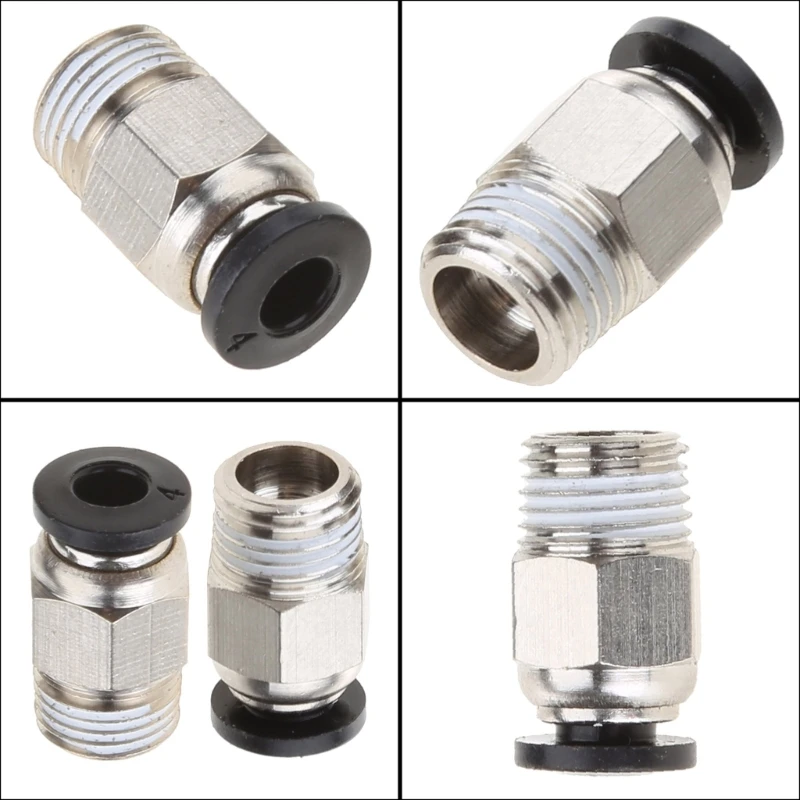 PC4-M10 Male Straight Pneumatic PTFE Tube Push In Quick Fitting Connector