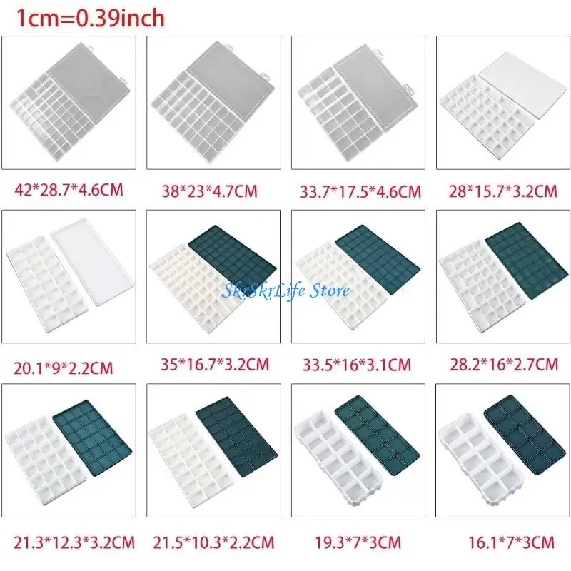 E65E 아티스트 페인트 보호기 팔레트 상자 수채화 아크릴 구 아슈 오일 페인트 용 뚜껑이있는 그림 보관함