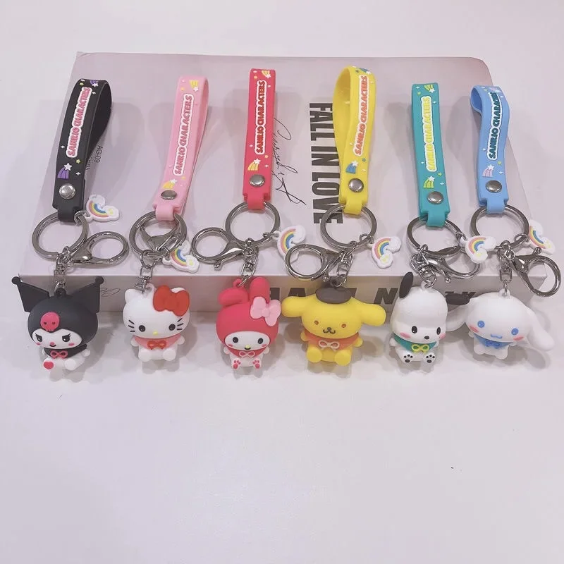 

Sanrioed Kawaii Anime Cartoon series HelloKitty My melody Kuromi Creative high-value cute girl keychain backpack jewelry pendant