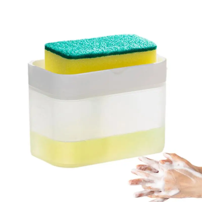 

Пенообразующий держатель для мыльной губки 2-в-1 диспенсер для мытья посуды и держатель для губки прозрачный диспенсер с насосом для раковины