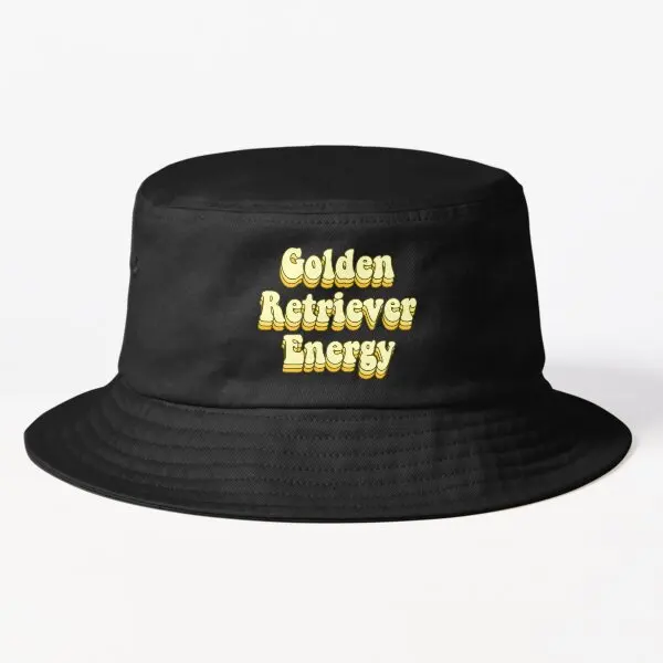 

Golden Retriever Energy Bucket Hat Bucket Hat Boys Casual Black Mens Solid Color Women Fish Outdoor Fashion Fishermen Hip Hop