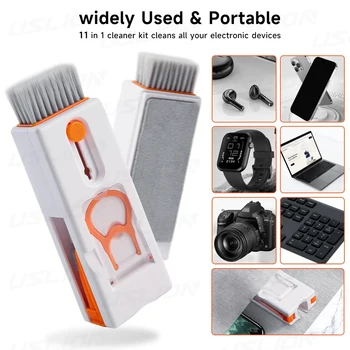 Kit de nettoyage combiné multifonction 11 en 1, clavier Portable, casque, ordinateur, téléphone, caméra, tablette, carte Sim, éjecteur, Keycap 1