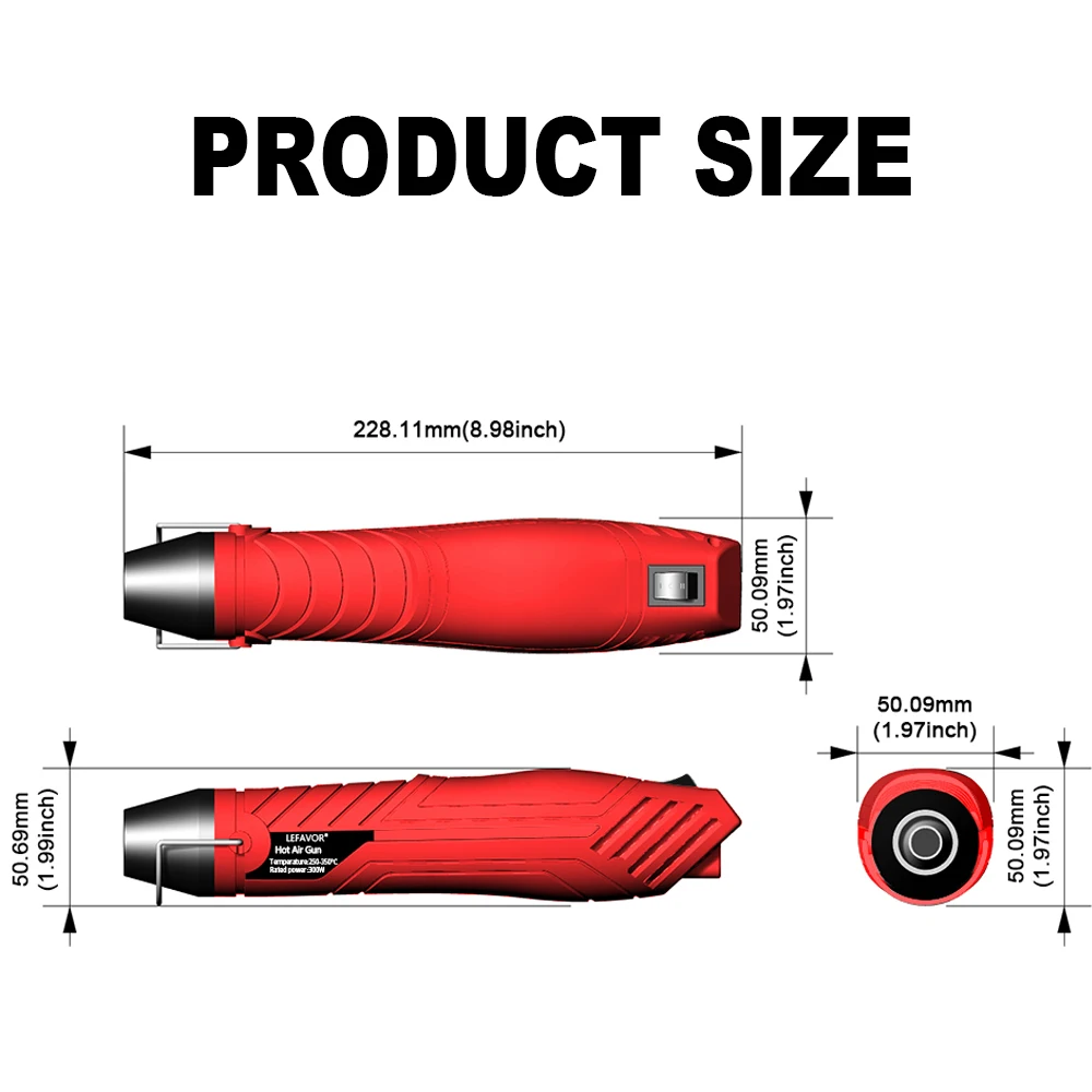 300W Hot Air Heat Gun Electric Power Temperature Blower Thermoresistant Tube Heat Shrink Wrapping Shrink Tube With Hot Air Guns 6