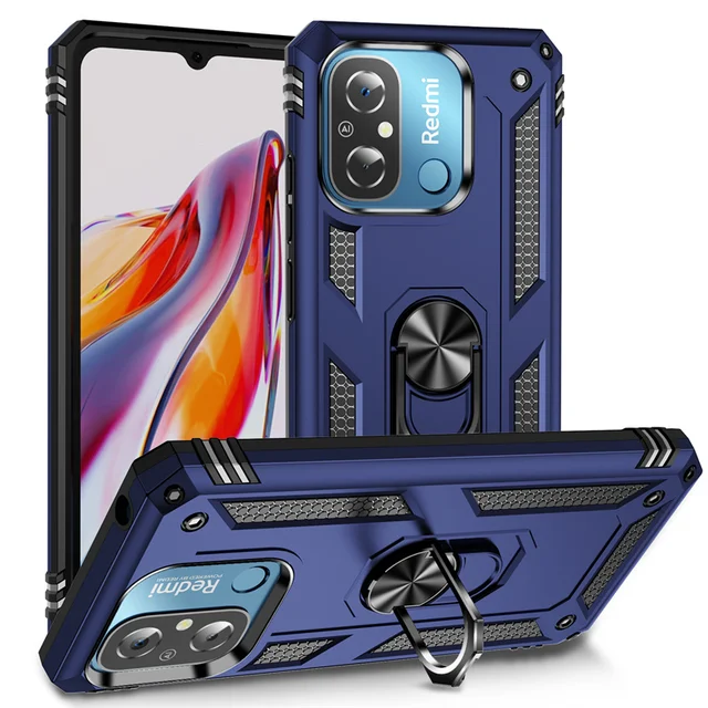 Coque Aimantée Anti-choc Pour Xiaomi Redmi 12C - Protection 360° Avec Anneau - Chargement Sans Fil Compatible - Noir