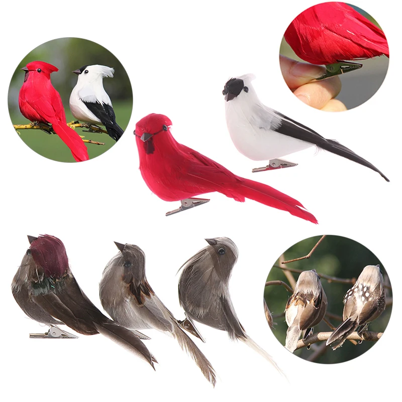 12 Stks Kerst Duif Vogels Clip op Boom Ornamenten,Kunstmatige Simulatie Schuim Vogels met Clip, Witte Duif Vogels voor Bruiloft Party Decoratie