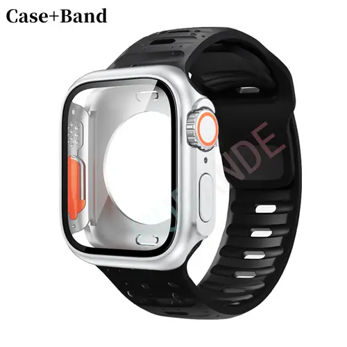 Silicone strap For Apple Watch 44mm 45mm 41mm 40mm Bracelet+Screen protectores Change to Ultra For iWatch Series 9 8 7 SE 6 5 3 - Image 60