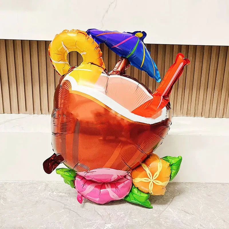 Гавайский воздушный шар с кокосовым соком, летняя фотография, гавайский солнцезащитный кокосовый шар для напитков, счастливый Гавайский Декор
