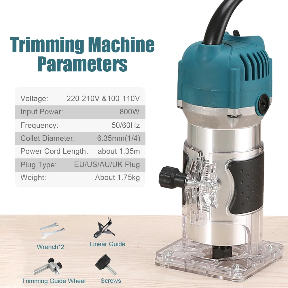 Woodworking Electric Trimmer 800W Carving Power Tools