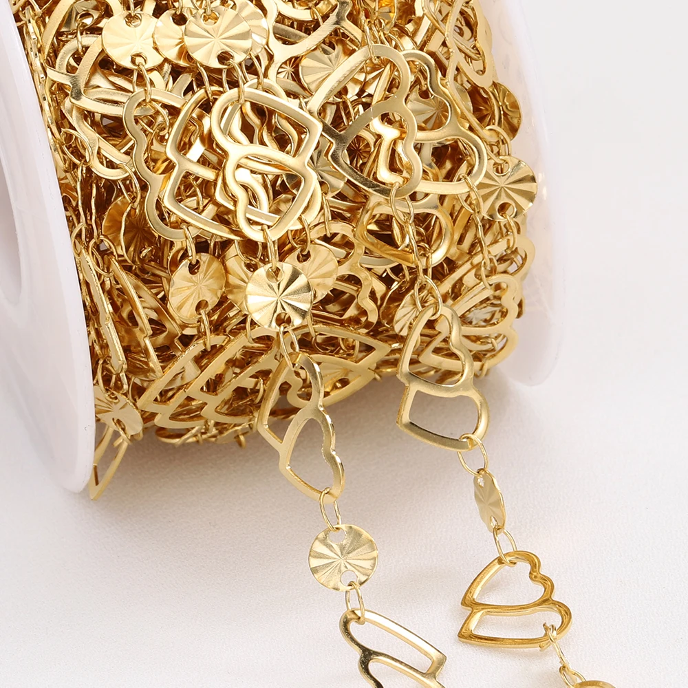 2Meter 1Meter Edelstahl Prägung Liebe Herz Blatt Ketten Halskette Armband Schmuck Machen DIY Kette Liefert Großhandel – Detail 9