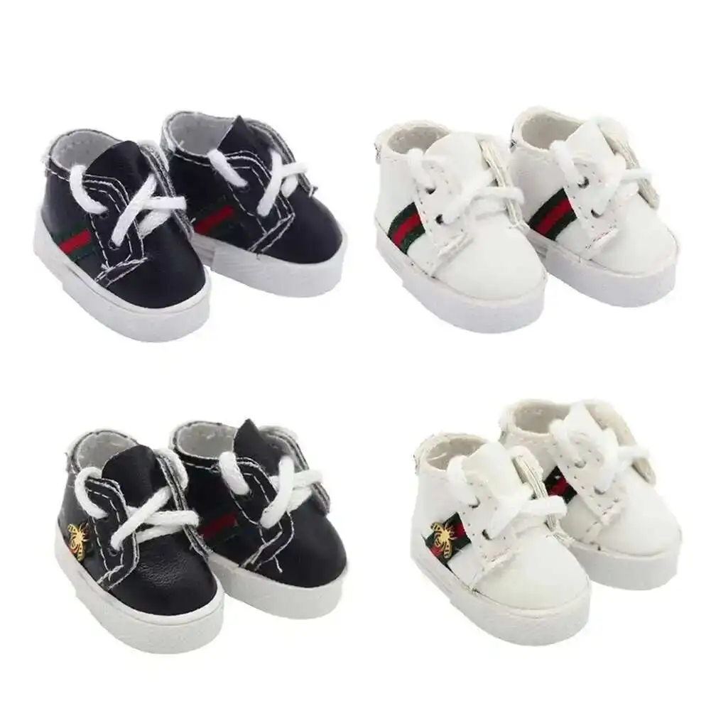 Versatile Leather Cloth Sports Shoes for Dolls - Multiple Styles, 4x1.8cm