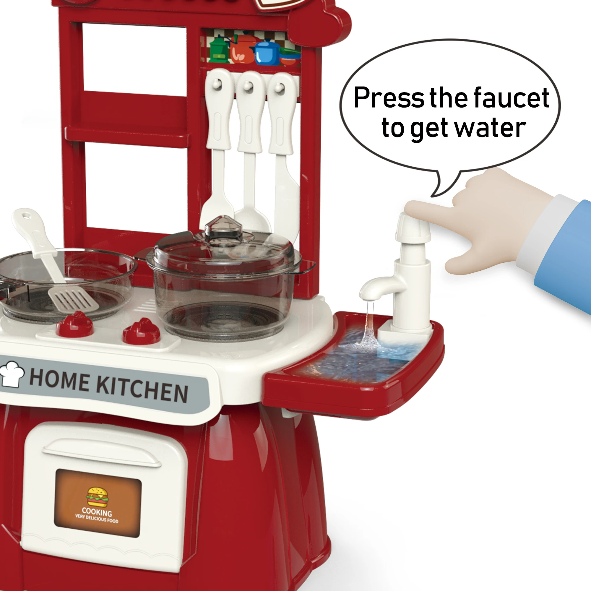 Kitchen Toys Imitated Chef Light Music Pretend Cooking Food Play Dinnerware Set Safe Cute Children Girl Gift Fun Game GYH