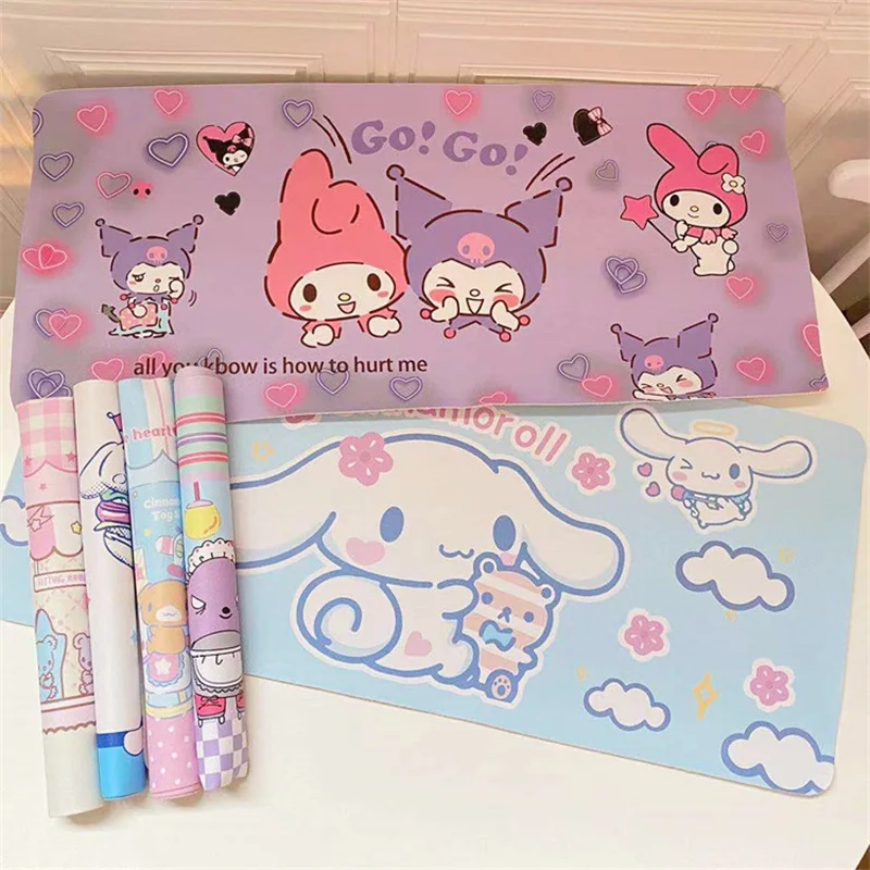 

30 * 67cm New Cinnamon Kuromi Melody Oil-proof Meal Student Writing Office Placemat PU Desktop Computer Desk Mouse Pad