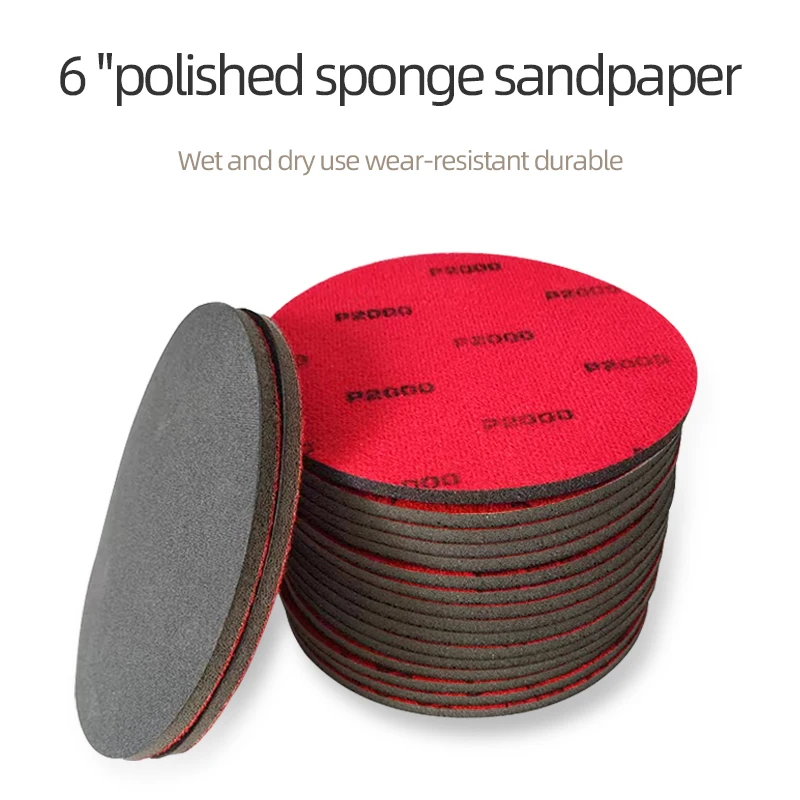 

6 inch 150mm fine polished sponge sandpaper 2000 gravel car paint fine sanding beauty dry sanding abrasive paper