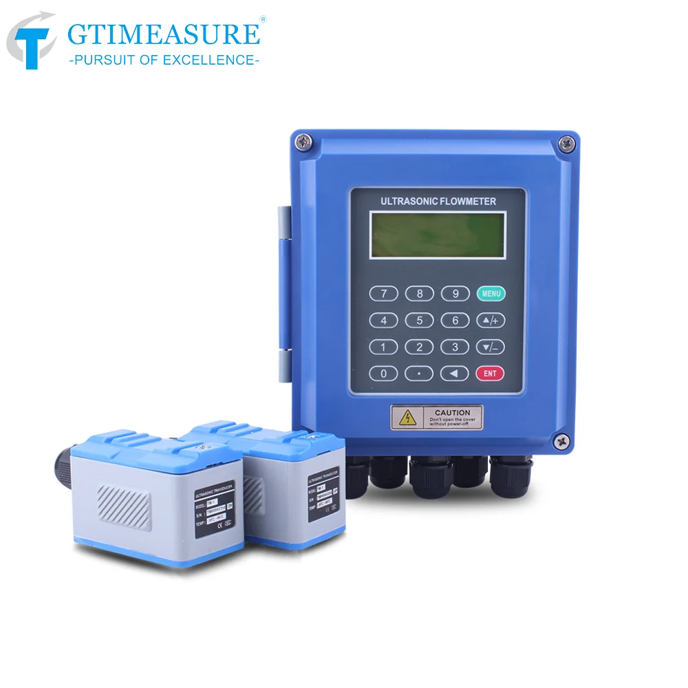 Ultrasonic Flow Meter Digital Flowmeter 220VAC/24VDC Power Supply For Water Diesel Oil Liquid Pipe Tube Measurement 4-20mA RS485