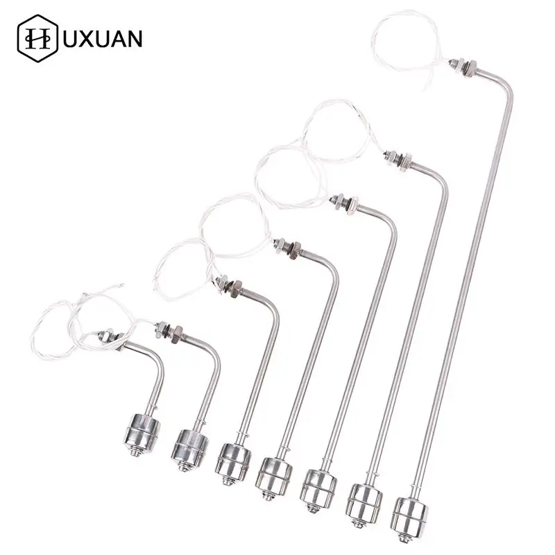75-400mm Stainless Steel Float Switch L Type Liquid Water Level Sensor Switch Internal Float 90 Degree AC 220V