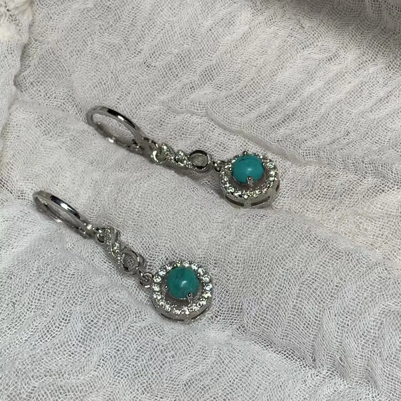 Retro Natural Turquoise earrings Stud earring For Women CUTE Gift Fine Jewelry