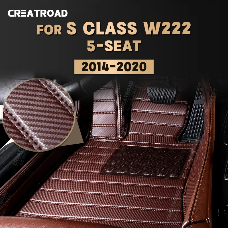 

Коврики из углеродного волокна для Mercedes Benz S Class Sedan W222 (5 мест) 2014-2020 19 18 17 футов коврик аксессуары для интерьера автомобиля