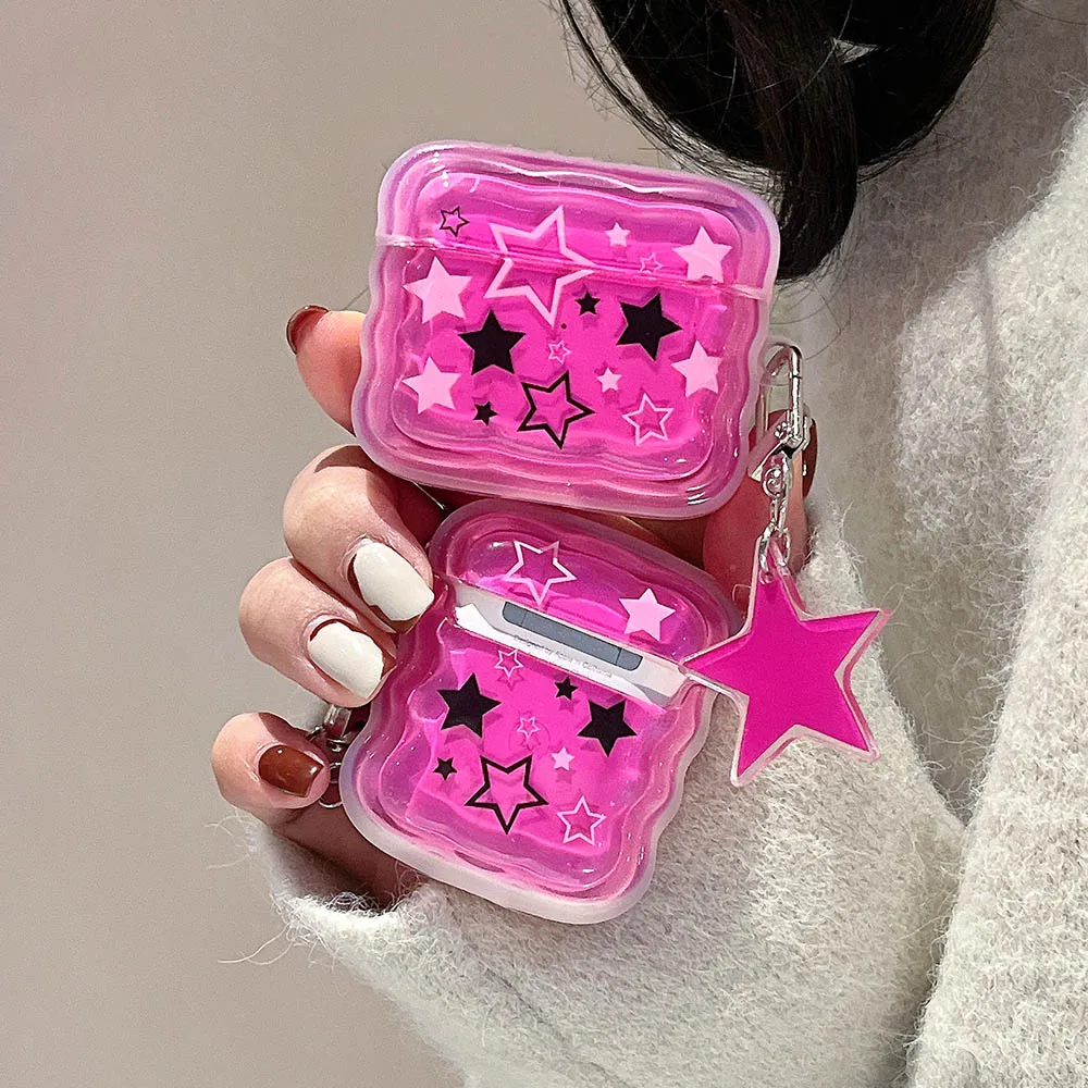 Aesthetic Y2k Pink Star Case for Airpods 2 Pro 3 Airpods Pro