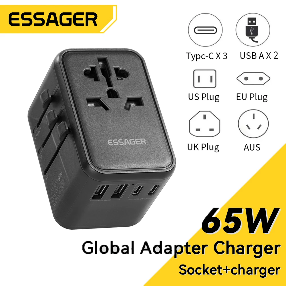 Essager-65W-GaN-Universal-Travel-Charger-With-2-USB-And-3-Type-C-Ports ...