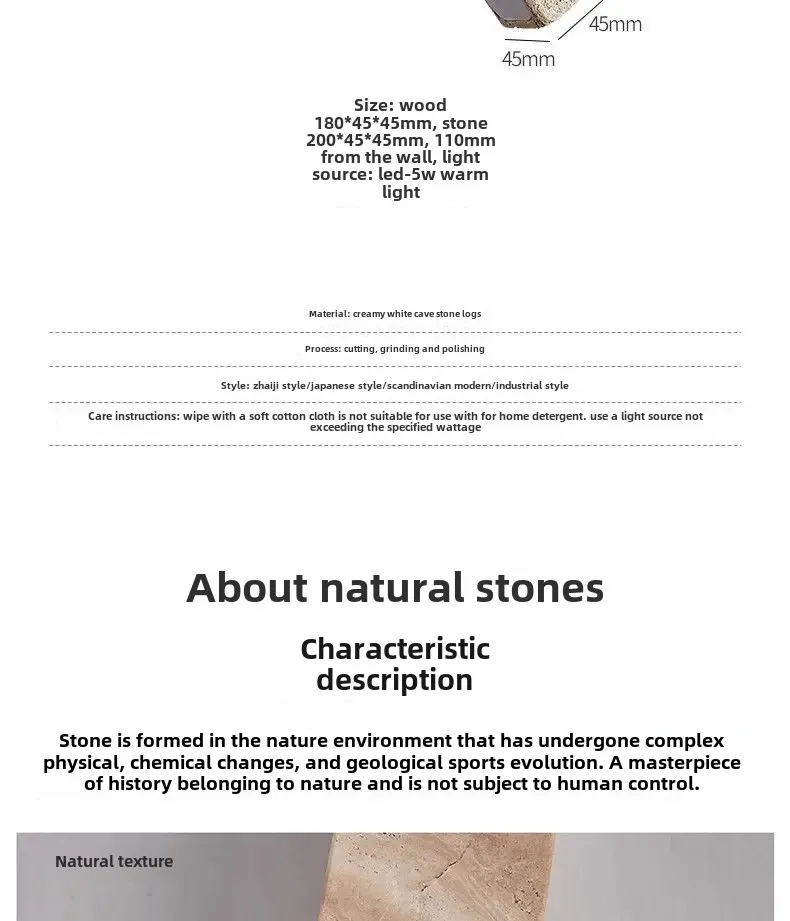 Natural Stone Wall Lamp Sconce image 17