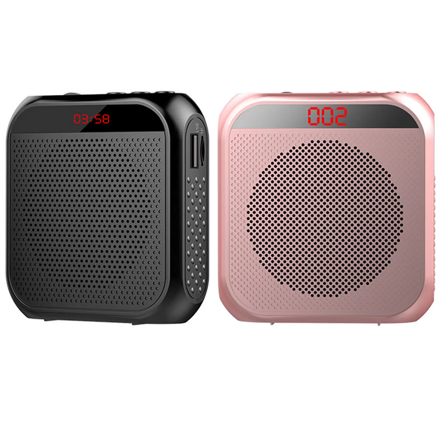 Portable voice amplifier display screen and buttons