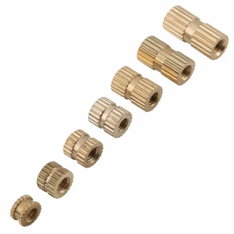 Yinpecly 1/4-20 Copper Knurled Threaded Insert Nuts - 15pcs Gold Tone For Electrical & DIY