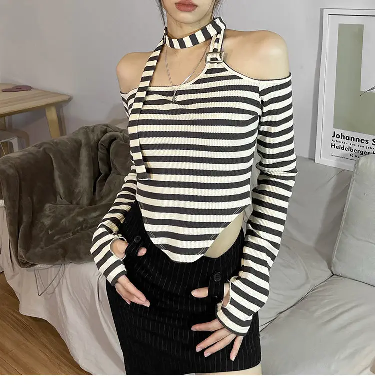 KOSAHIKI Pretend Two Items Patch Lengthy Sleeve Tshirts Ladies Harajuku Graphic Tee Y2k Tops Aesthetic Egirl Summer season Skinny T-shirt Goth 5 S3e96c14fb7b5450b8f34d84f3b182c8eA