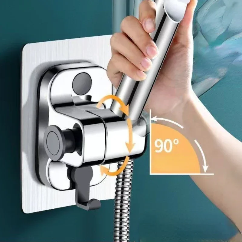 360&deg; Adjustable Shower Head Holder Wall Mounted Self-Adhesive Showerhead Handheld Bracket Bathroom Accessories
