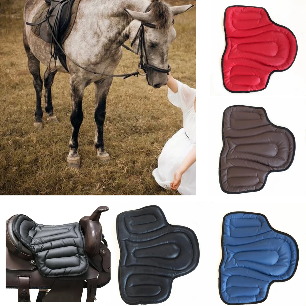 Leather Horse Riding Seat Shock Absorbing Memory Foam Saddle Cushion for Outdoor Equestrian Riding Horse Equipment Accessories