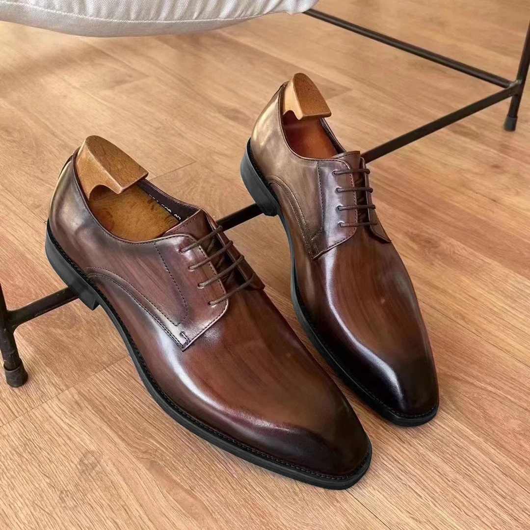 Formal Shoes Men Square Toe Leather Shoes for Men Wedding Erkek Ayakkabı Zapatos De Hombre Sapatos Formais Masculinos